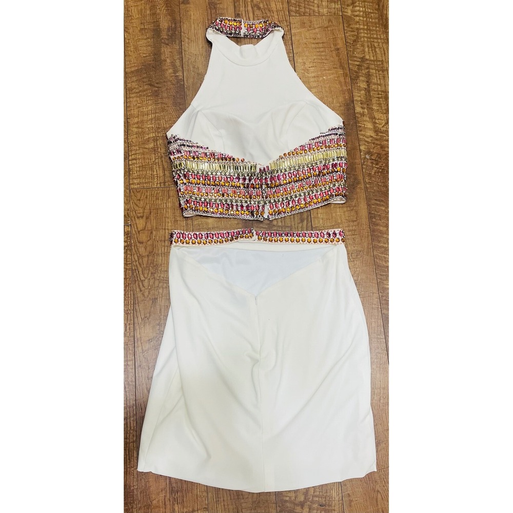 Dave & Johnny Embellished Halter Top‎ and Skirt Set Party Cocktail Size 7/8 - Picture 6 of 11